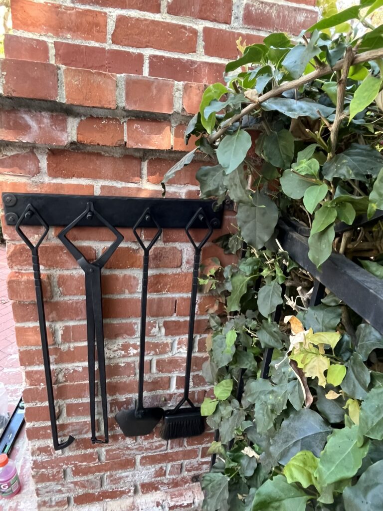 Outdoor Fireplace Tool Rack Installation in Santa Barbara — fireplace tool rack mounting